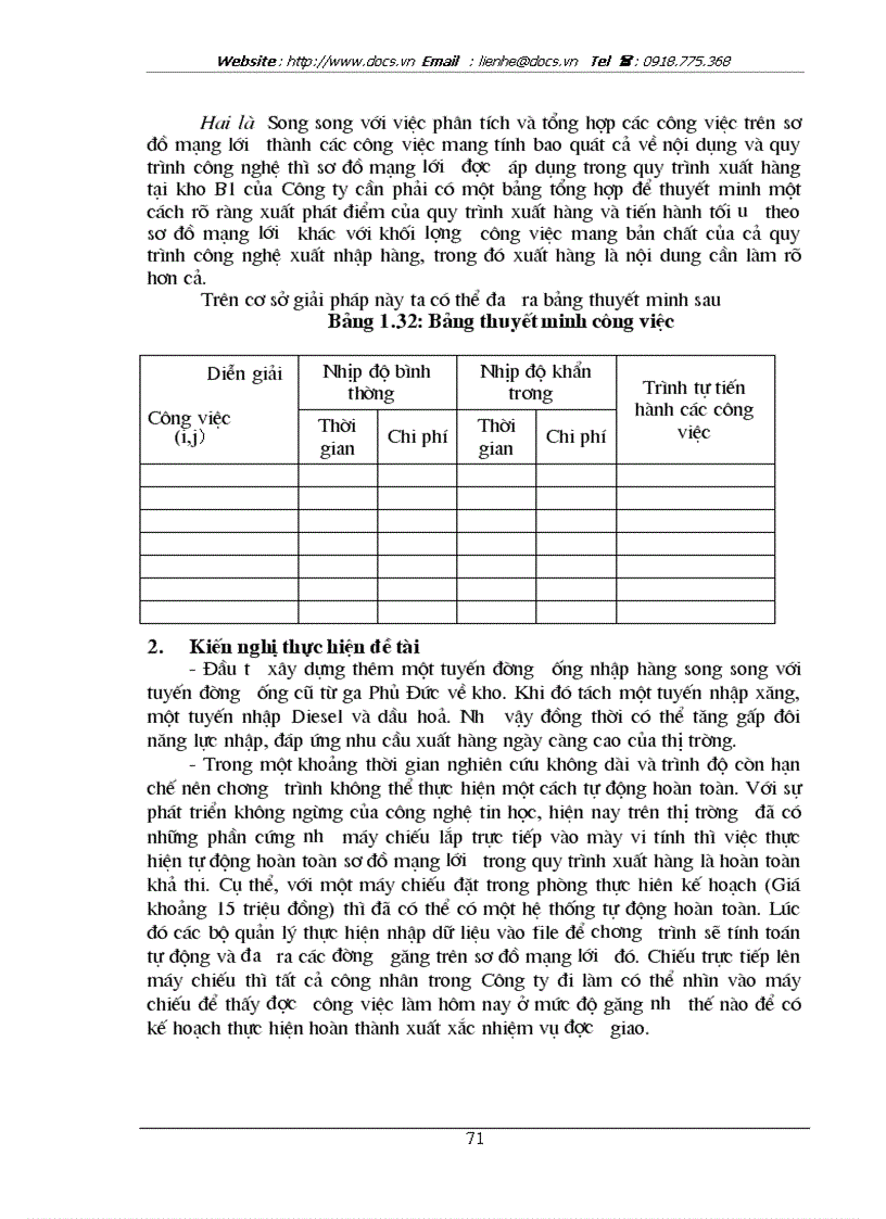 image for page Áp dụng phương pháp sơ đồ mạng lưới trong quy trình xuất hàng tại kho B1 Công ty xăng dầu Phú Thọ