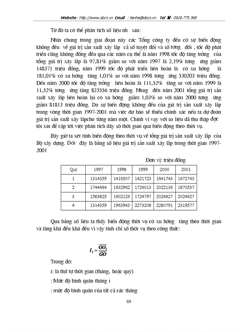 image for page Vận dụng phương pháp dãy số thời gian để phân tích chỉ tiêu giá trị sản xuất xây lắp giai đoạn 1997 2001 và dự báo 2002 của các Tổng Công ty thuộc Bộ