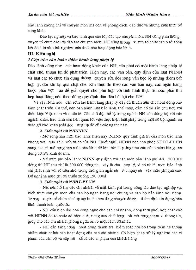 image for page Hoàn thiện và phát triển hoạt động bảo lãnh tại chi nhánh NHĐT PT HN