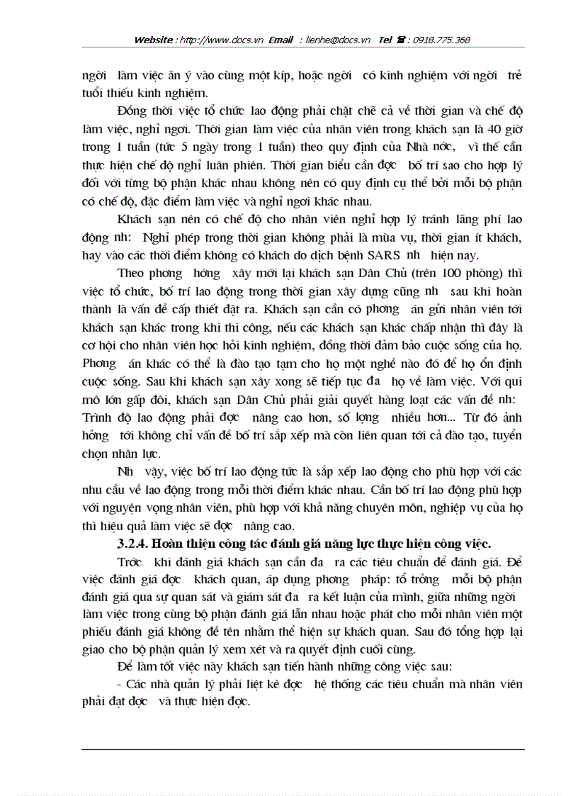 image for page Hoàn thiện công tác tổ chức quản lý và sử dụng nguồn nhân lực tại khách sạn Dân Chủ