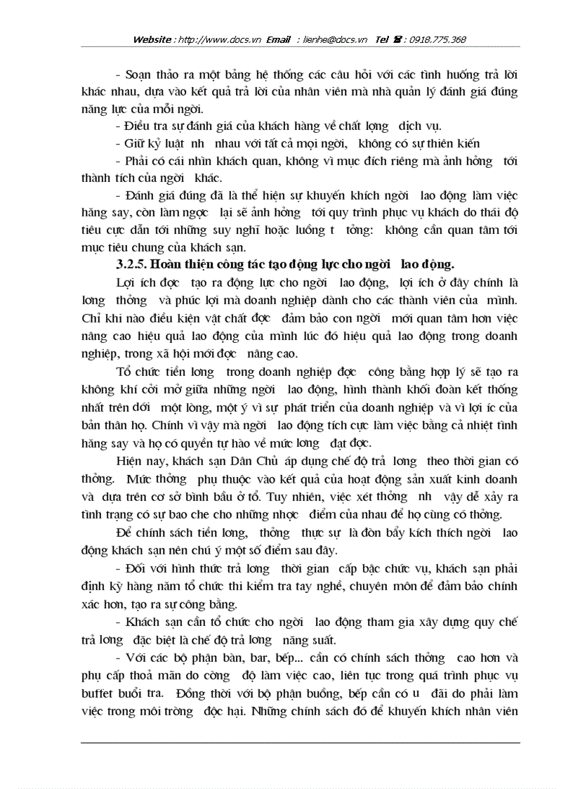 image for page Hoàn thiện công tác tổ chức quản lý và sử dụng nguồn nhân lực tại khách sạn Dân Chủ