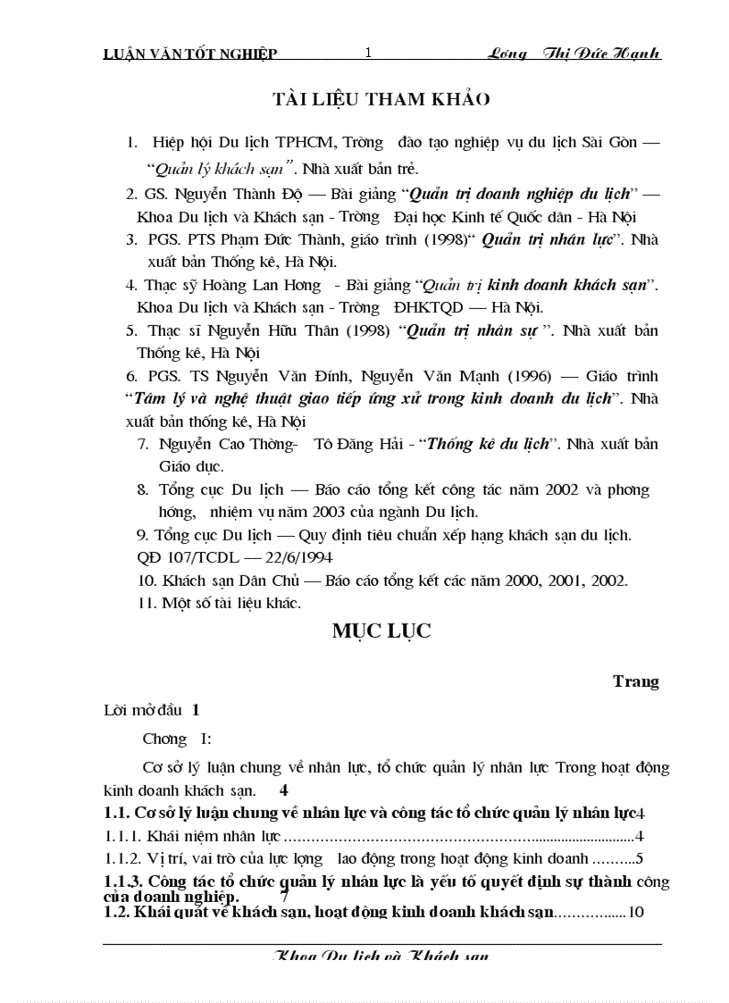 image for page Hoàn thiện công tác tổ chức quản lý và sử dụng nguồn nhân lực tại khách sạn Dân Chủ
