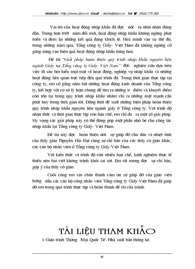 image for page Giải pháp hoàn thiện quy trình nhập khẩu nguyên liệu ngành Giấy tại Tổng công ty Giấy Việt Nam