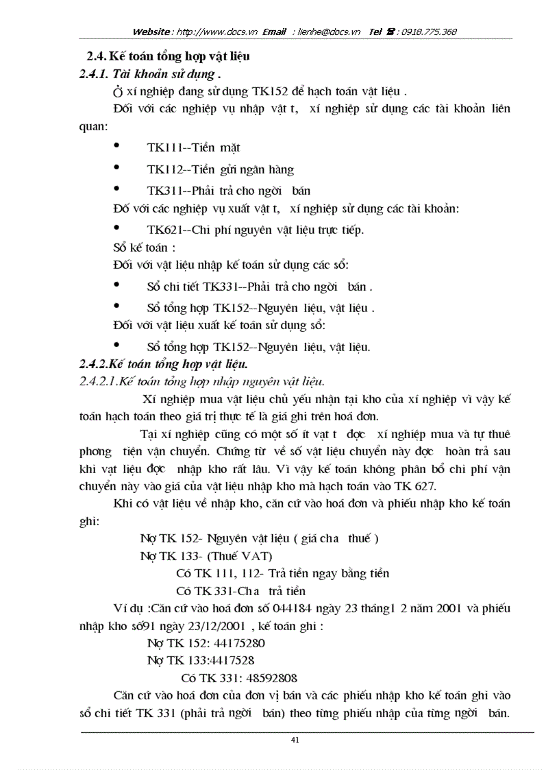 image for page Hoàn thiện công tác kế toán nguyên vật liệu tại xí nghiệp vật liệu Hoá chất