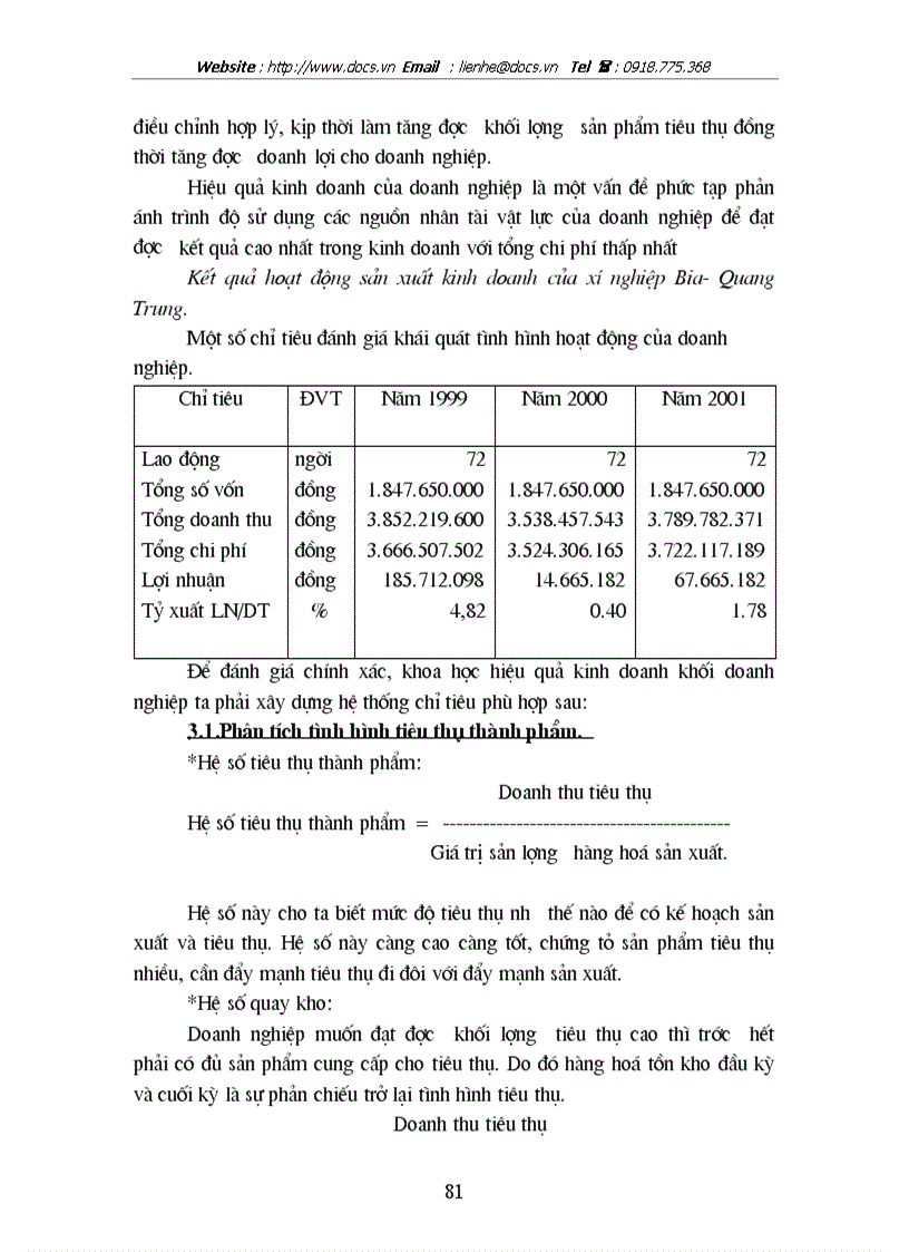image for page Tổ chức hạch toán thành phẩm và tiêu thụ thành phẩm ở xí nghiệp Bia Quang Trung