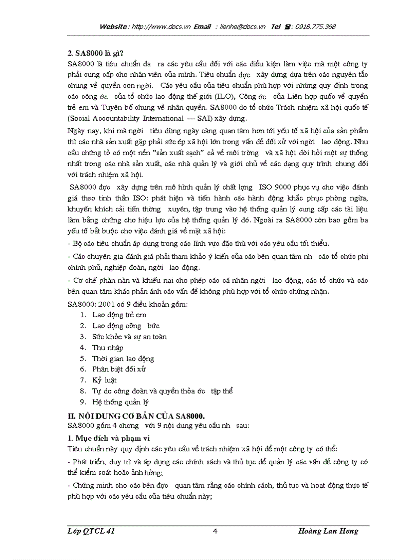 image for page Triển khai xây dựng và áp dụng hệ thống trách nhiệm xã hội SA8000 tại Xí nghiệp May xuất khẩu Thanh Trì