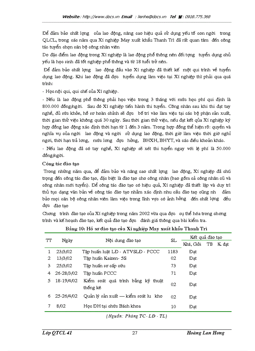 image for page Triển khai xây dựng và áp dụng hệ thống trách nhiệm xã hội SA8000 tại Xí nghiệp May xuất khẩu Thanh Trì
