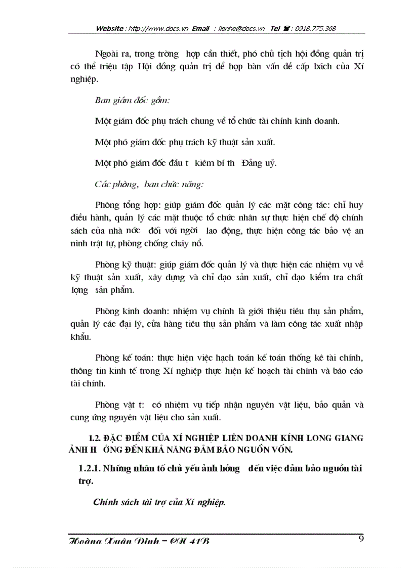 image for page Đảm bảo nguồn vốn cho hoạt động sản xuất kinh doanh của Xí nghiệp liên doanh kính Long Giang