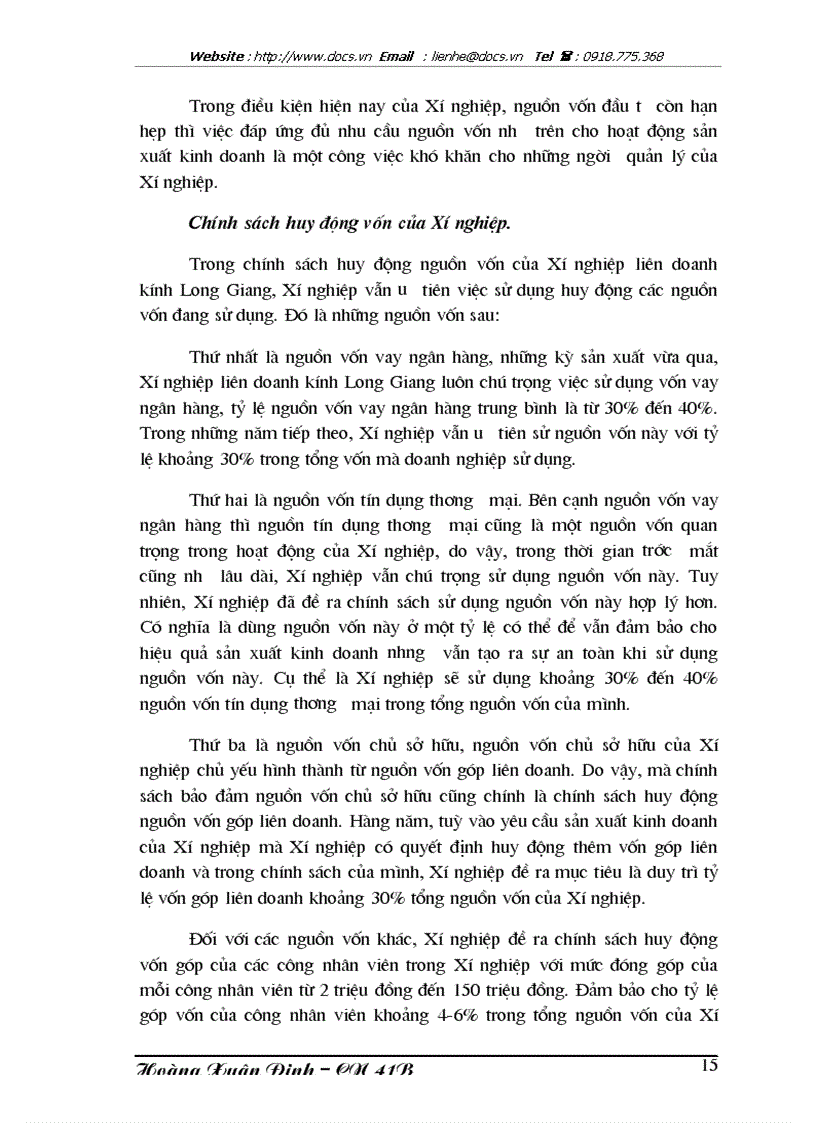 image for page Đảm bảo nguồn vốn cho hoạt động sản xuất kinh doanh của Xí nghiệp liên doanh kính Long Giang