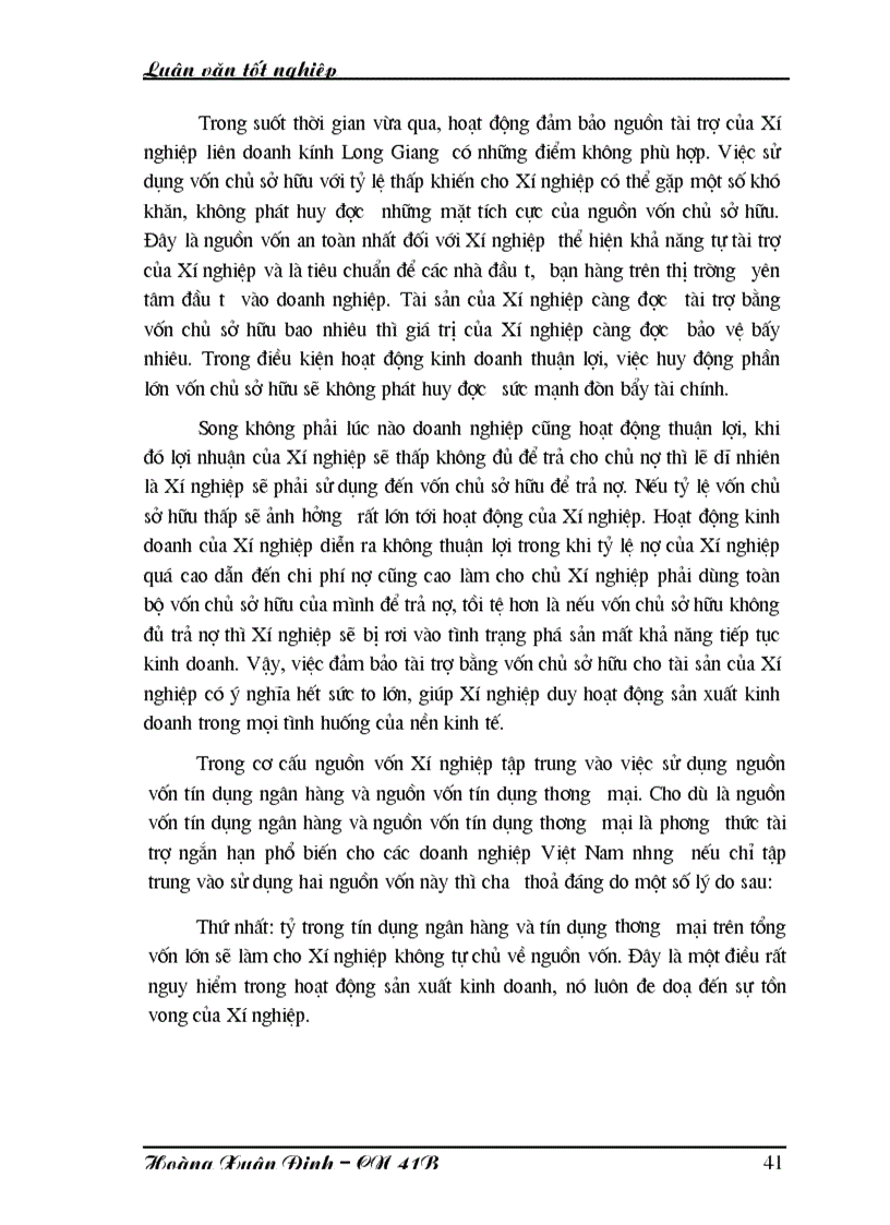 image for page Đảm bảo nguồn vốn cho hoạt động sản xuất kinh doanh của Xí nghiệp liên doanh kính Long Giang