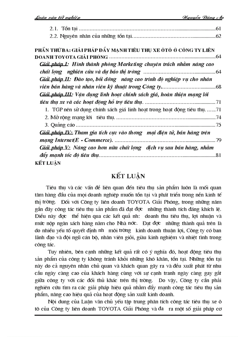 image for page Giải pháp đẩy mạnh tiêu thụ xe ôtô ở Công ty liên doanh TOYOTA Giải Phóng