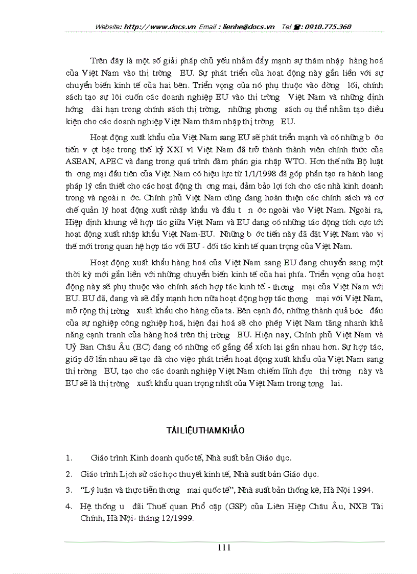 image for page Tự do hoá trong eu và khả năng thâm nhập thị trường eu của hàng hoá việt nam