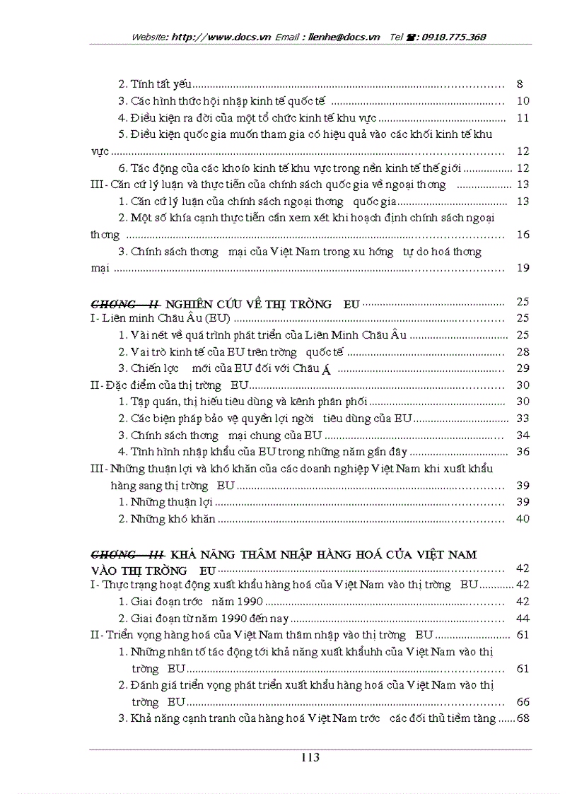 image for page Tự do hoá trong eu và khả năng thâm nhập thị trường eu của hàng hoá việt nam