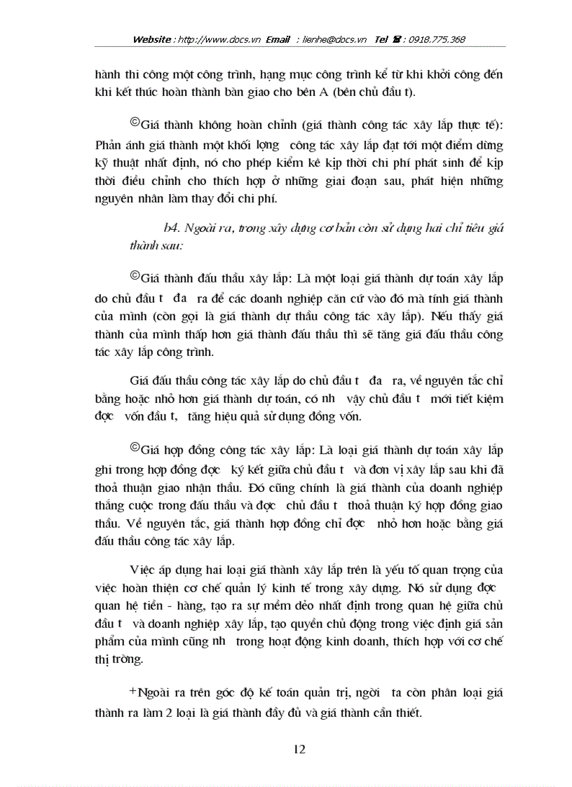 image for page Hoàn thiện công tác tổ chức hạch toán chi phí sản xuất và tính giá thành sản phẩm xây lắp tại Công ty xây dựng 492