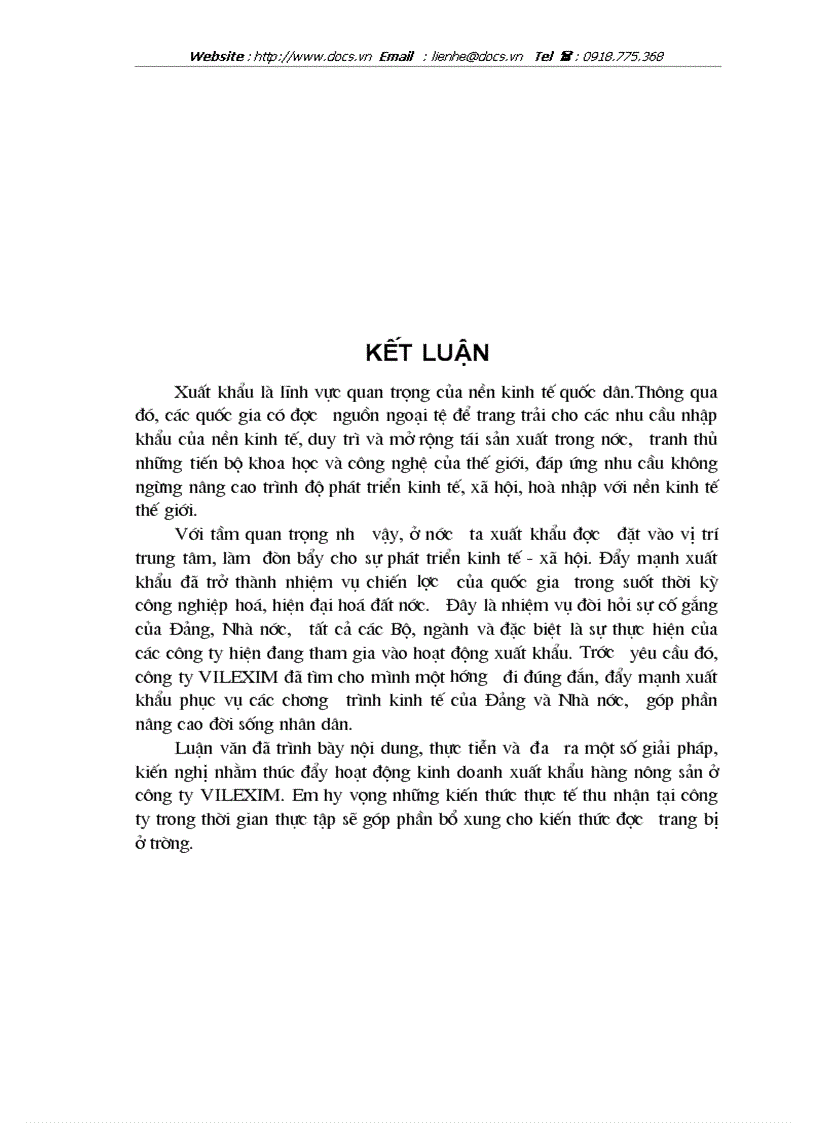 image for page Một số biện pháp thúc đẩy xuất khẩu hàng nông sản tại công ty xuất nhập khẩu với Lào VILEXIM