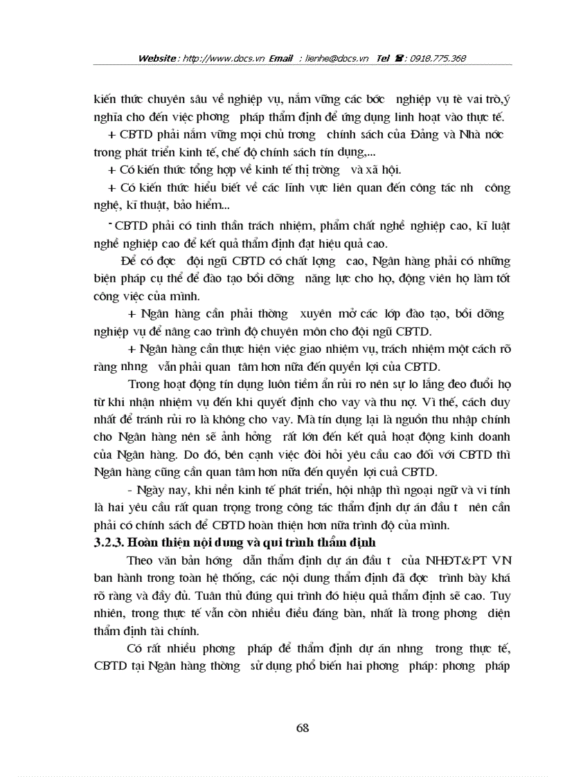 image for page Giải pháp hoàn thiện nghiệp vụ thẩm định dự án đầu tư tại Sở Giao Dịch1 NHĐT PT VN