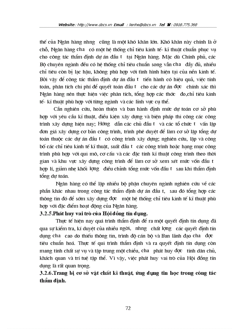 image for page Giải pháp hoàn thiện nghiệp vụ thẩm định dự án đầu tư tại Sở Giao Dịch1 NHĐT PT VN