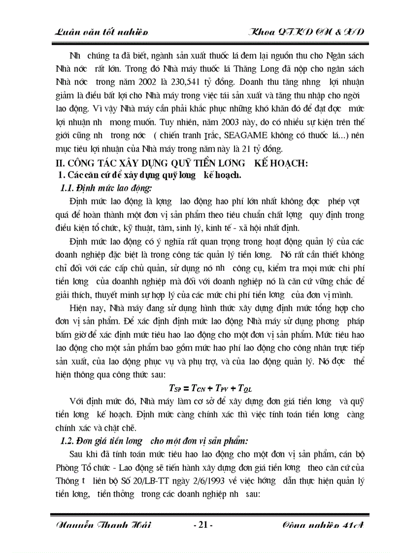 image for page Một số giải pháp nhằm hoàn thiện công tác tiền lương của Nhà máy thuốc lá Thăng Long