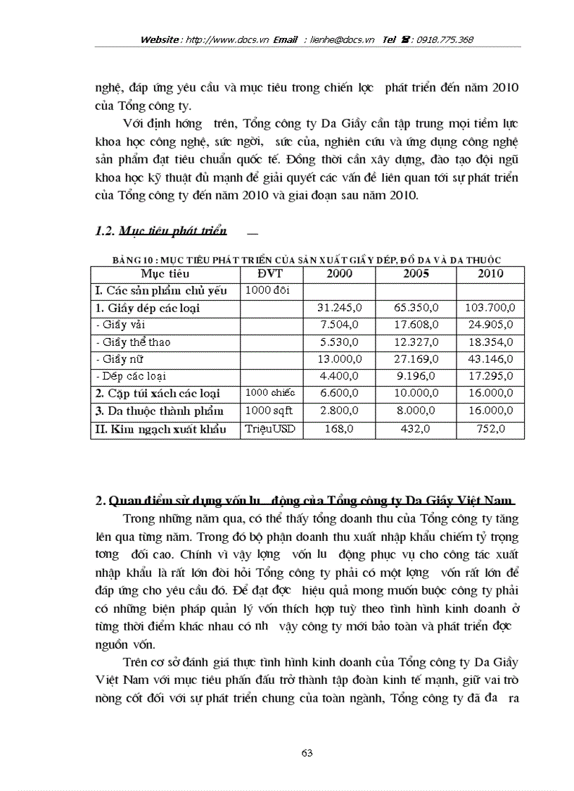 image for page Vốn lưu động và các giải pháp nhằm nâng cao hiệu quả sử dụng vốn lưu động tại Tổng công ty Da Giầy Việt Nam