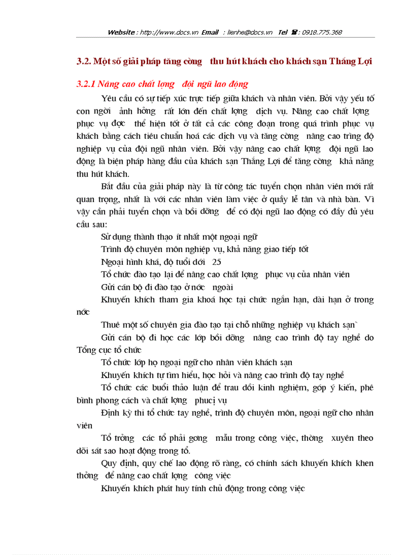 image for page Đặc điểm nguồn khách và các biện pháp tăng cường khả năng thu hút khách của khách sạn Thắng lợi