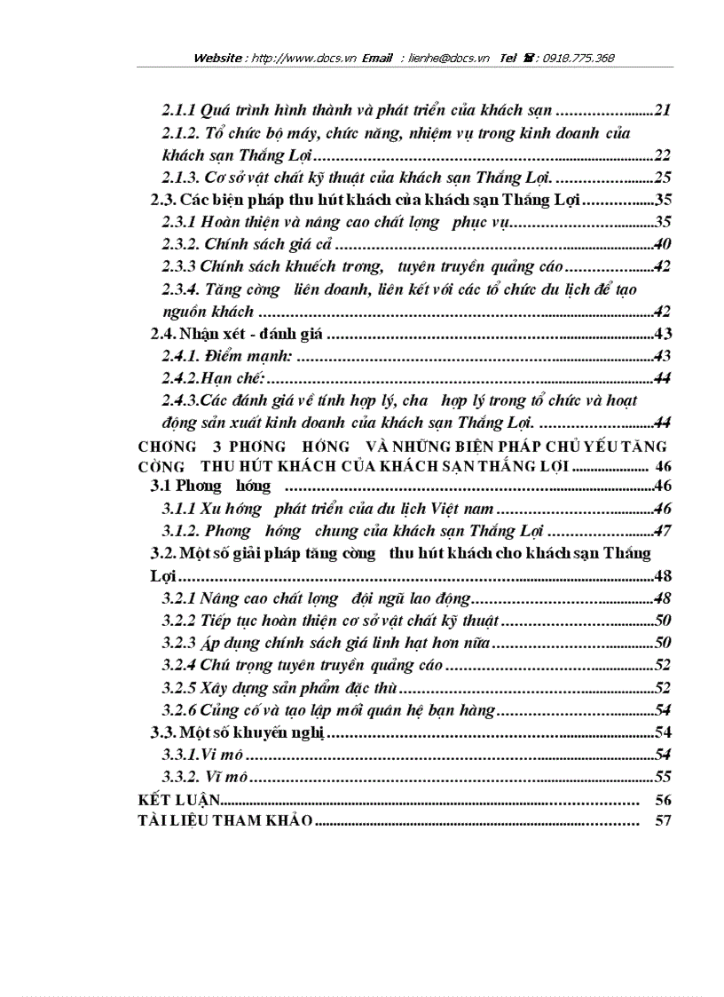 image for page Đặc điểm nguồn khách và các biện pháp tăng cường khả năng thu hút khách của khách sạn Thắng lợi