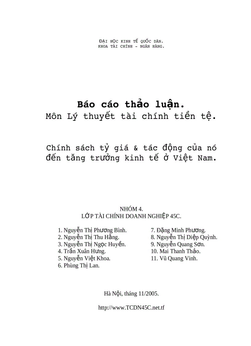 image for page Môn Lý thuyết tài chính tiền tệ Chính sách tỷ giá tác động của nó đến tăng trưởng kinh tế ở Việt Nam