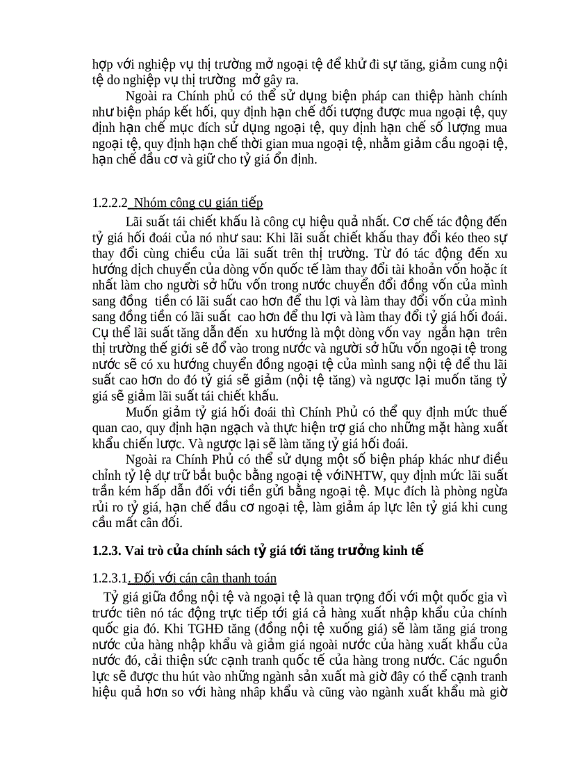 image for page Môn Lý thuyết tài chính tiền tệ Chính sách tỷ giá tác động của nó đến tăng trưởng kinh tế ở Việt Nam