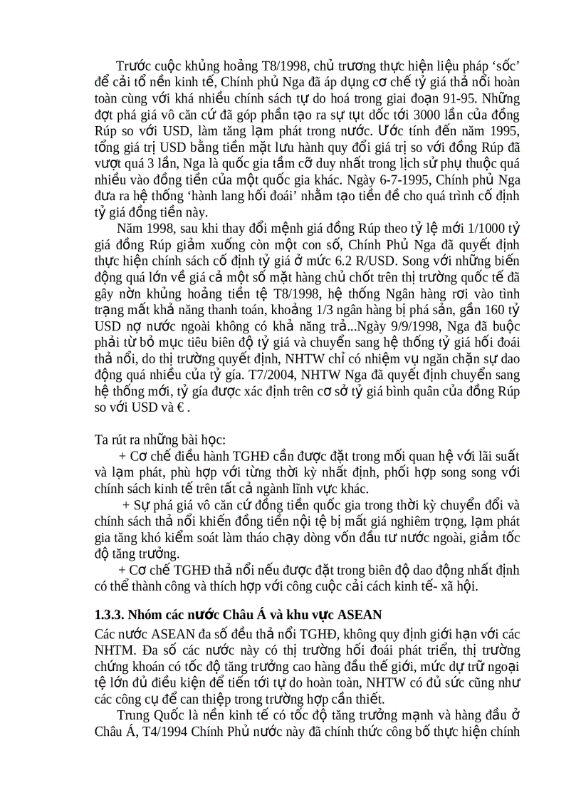 image for page Môn Lý thuyết tài chính tiền tệ Chính sách tỷ giá tác động của nó đến tăng trưởng kinh tế ở Việt Nam