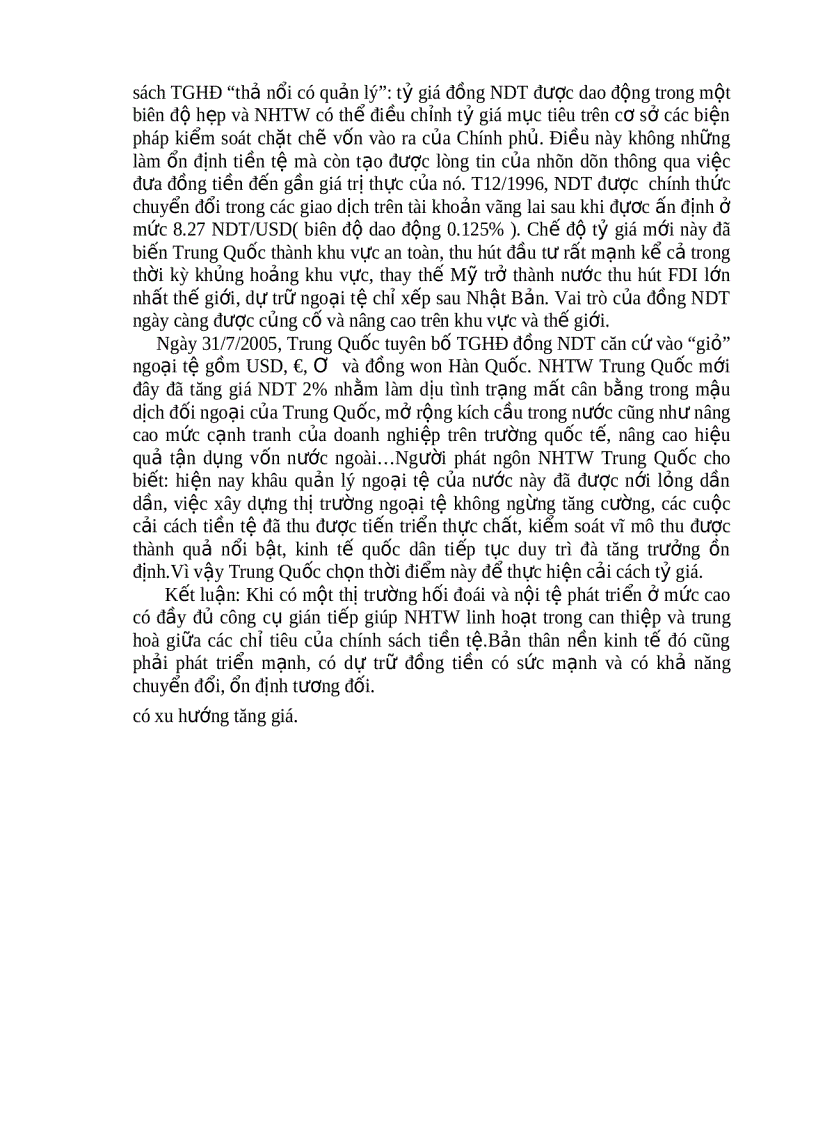 image for page Môn Lý thuyết tài chính tiền tệ Chính sách tỷ giá tác động của nó đến tăng trưởng kinh tế ở Việt Nam