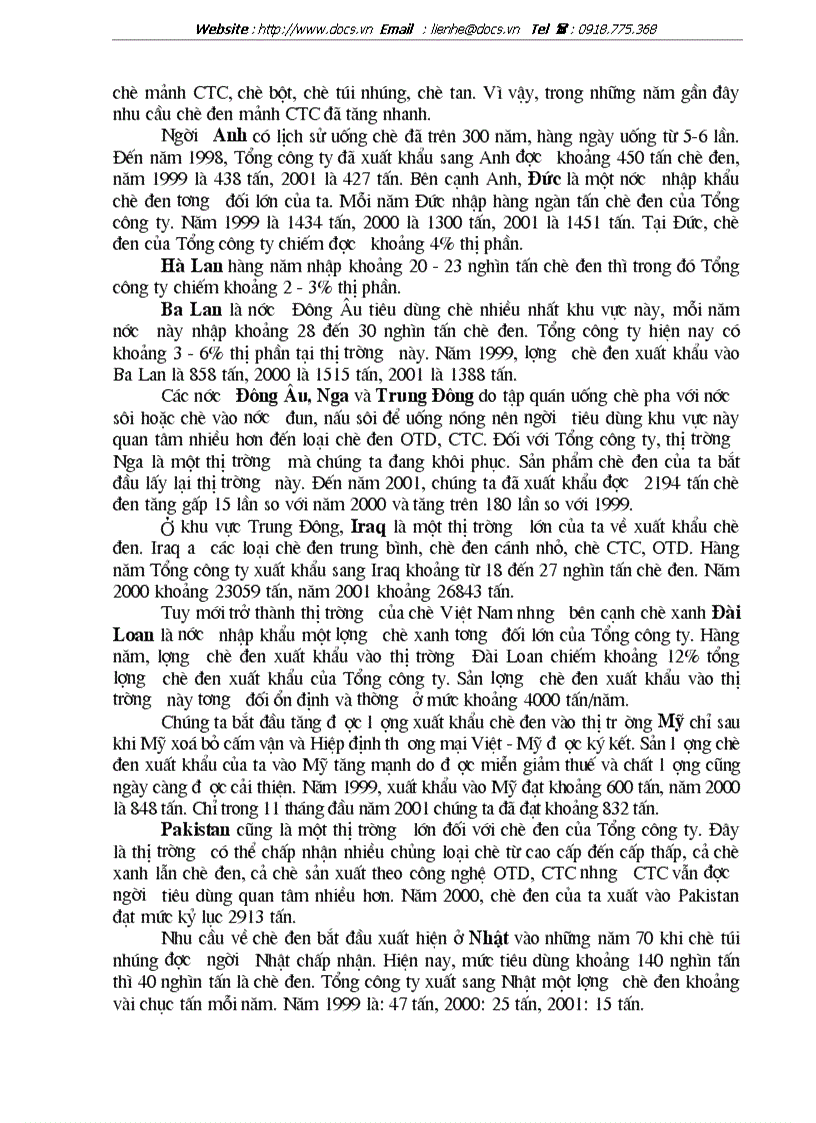 image for page Hoạt động xuất khẩu và thị trường xuất khẩu của tổng công ty chè việt nam