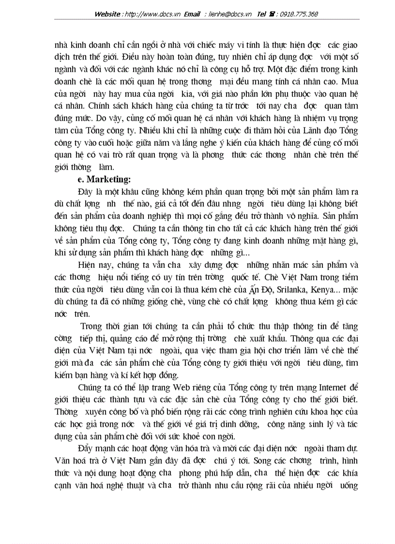 image for page Hoạt động xuất khẩu và thị trường xuất khẩu của tổng công ty chè việt nam