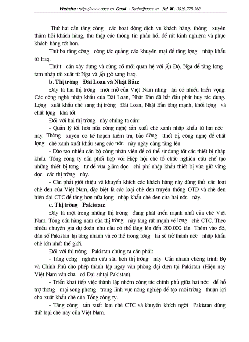 image for page Hoạt động xuất khẩu và thị trường xuất khẩu của tổng công ty chè việt nam