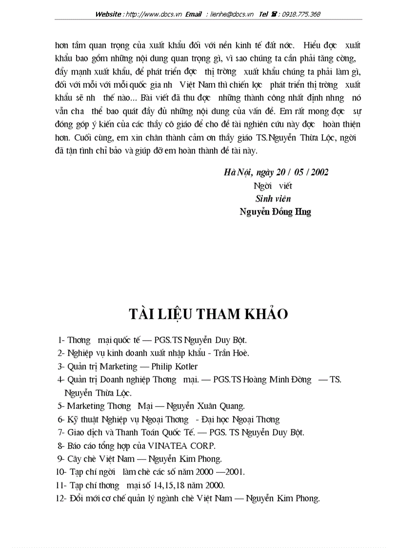 image for page Hoạt động xuất khẩu và thị trường xuất khẩu của tổng công ty chè việt nam