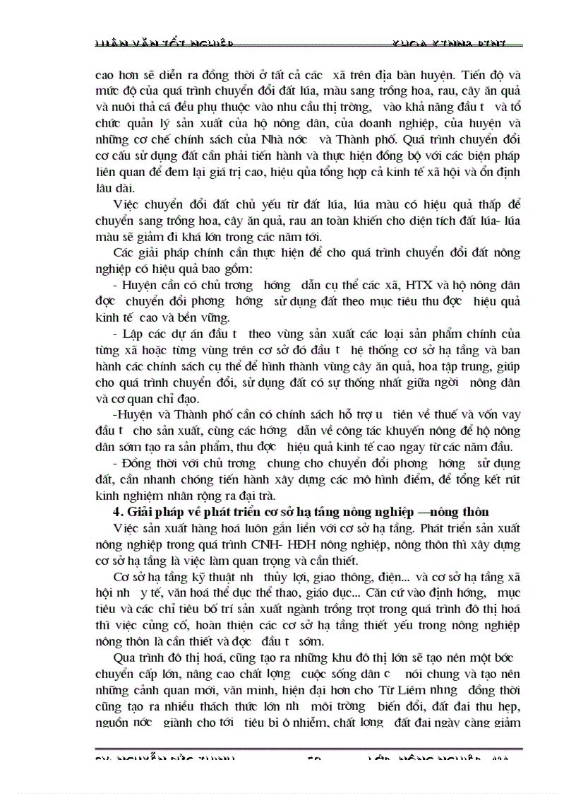 image for page Phương hướng và những giải pháp kinh tế chủ yếu nhằm chuyển dịch cơ cấu cây trồng trong quá trình đô thị hoá huyện Từ Liêm