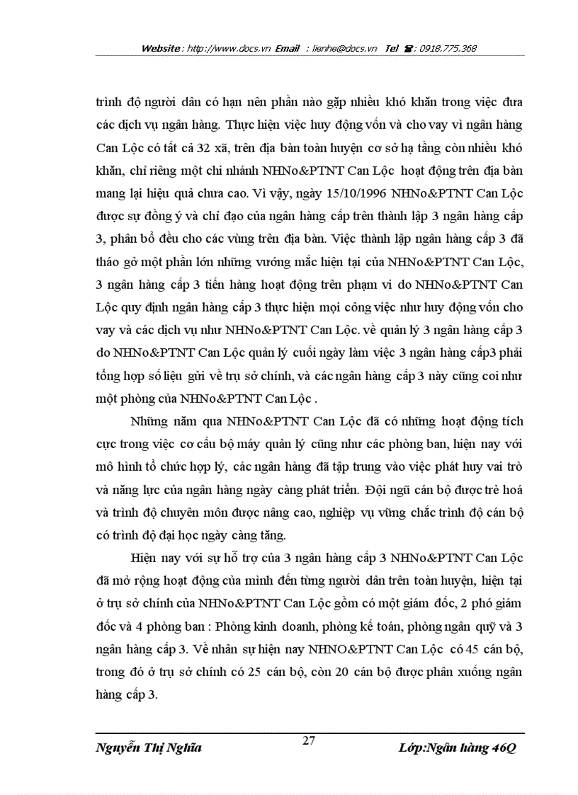 image for page Giải phát nâng cao chất lượng tín dụng trung và dài hạn tại ngânhàng NHNo PTNT AgriBank Huyện Can Lộc