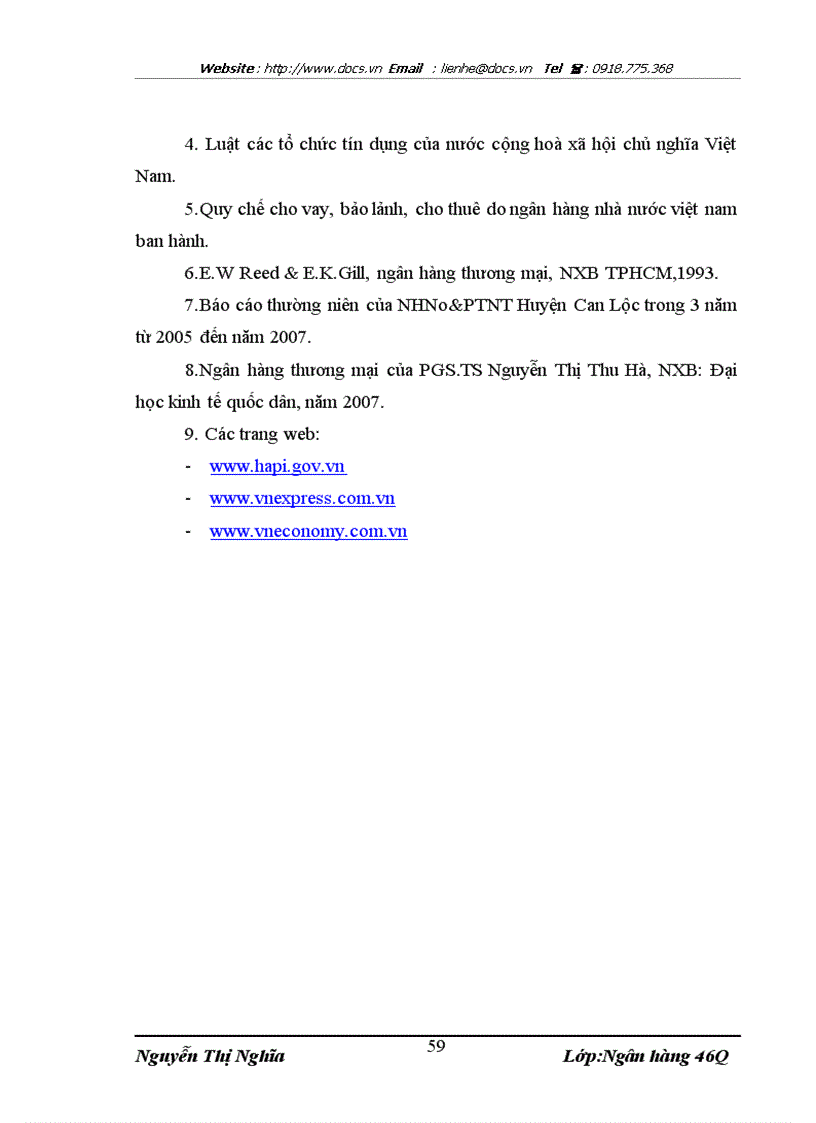 image for page Giải phát nâng cao chất lượng tín dụng trung và dài hạn tại ngânhàng NHNo PTNT AgriBank Huyện Can Lộc