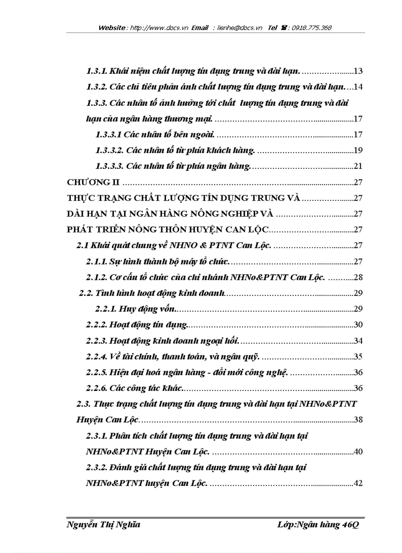image for page Giải phát nâng cao chất lượng tín dụng trung và dài hạn tại ngânhàng NHNo PTNT AgriBank Huyện Can Lộc