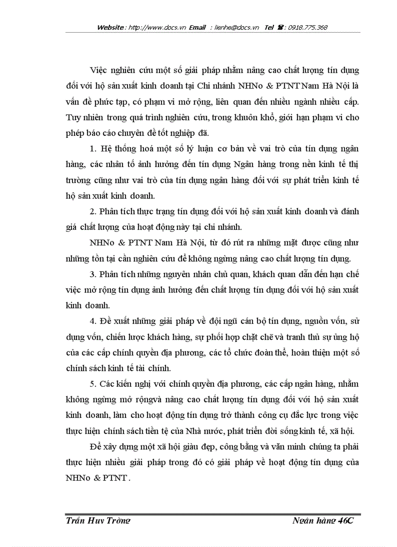image for page Giải pháp nâng cao chất lượng tín dụng hộ sản xuất kinh doanh tại chi nhánh ngânhàng NHNo PTNT AgriBank Nam Hà Nội