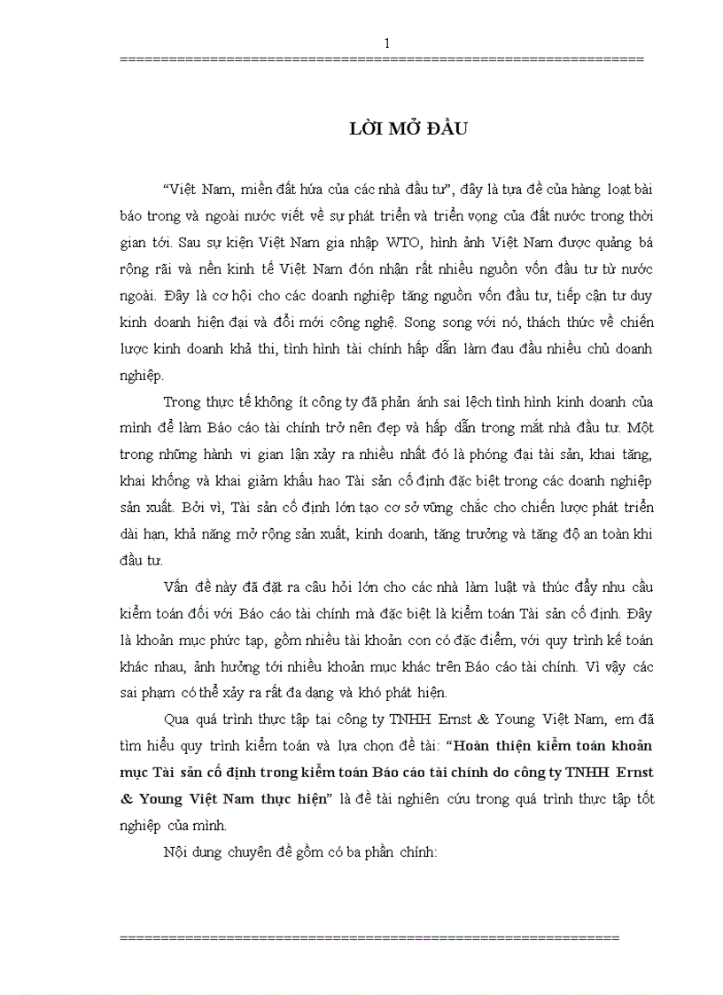 image for page Hoàn thiện kiểm toán khoản mục tài sản cố định trong kiểm toán báo cáo tài chính do Công ty TNHH Ernst và Young Việt Nam thực hiện