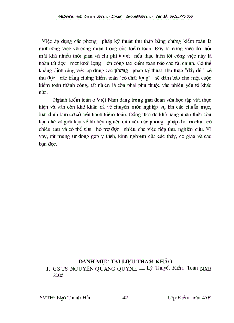 image for page Áp dụng các phương pháp kỹ thuật thu thập bằng chứng kiểm toán tài chính do công ty TNHH kiểm toán Đức Anh thực hiện