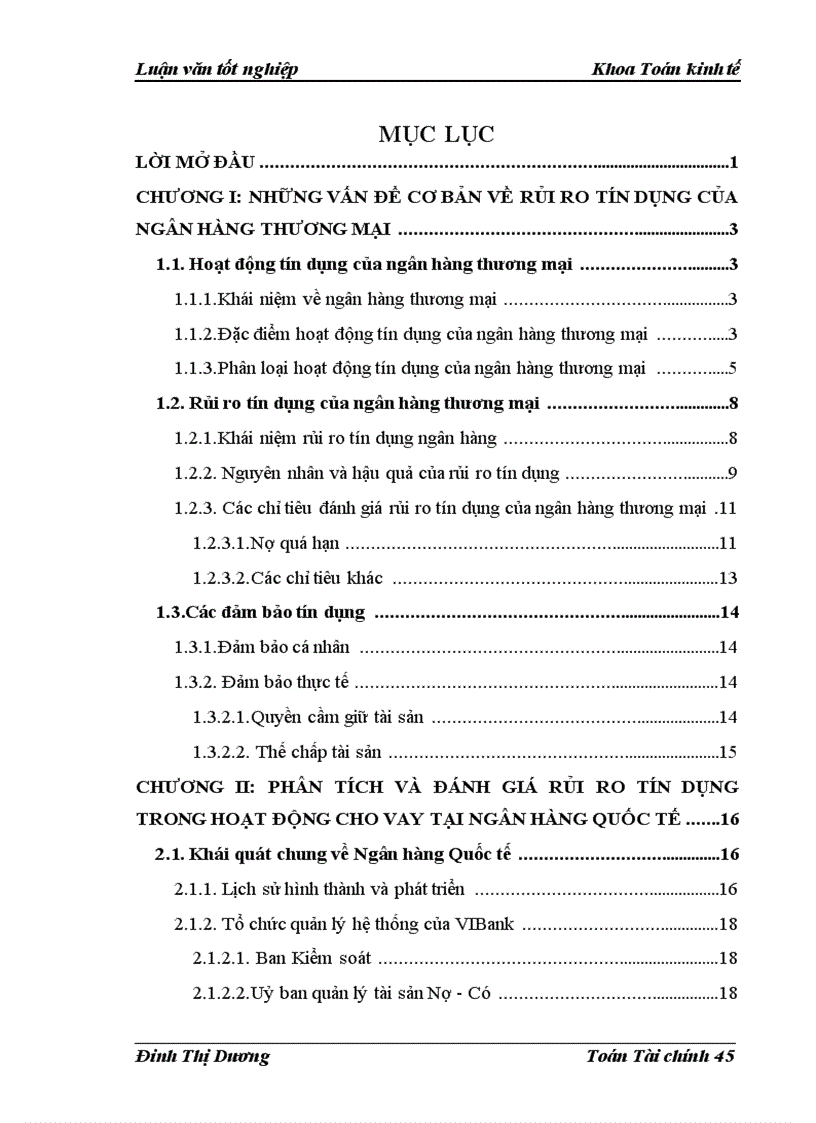 image for page Phân tích và đánh giá rủi ro tín dụng trong hoạt động cho vay tại Ngân hàng Quốc tế