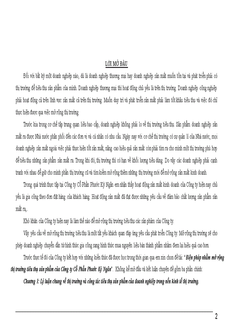 image for page Biện pháp nhằm mở rộng thị trường tiêu thụ sản phẩm của Công ty Cổ Phần Phước Kỳ Ngân