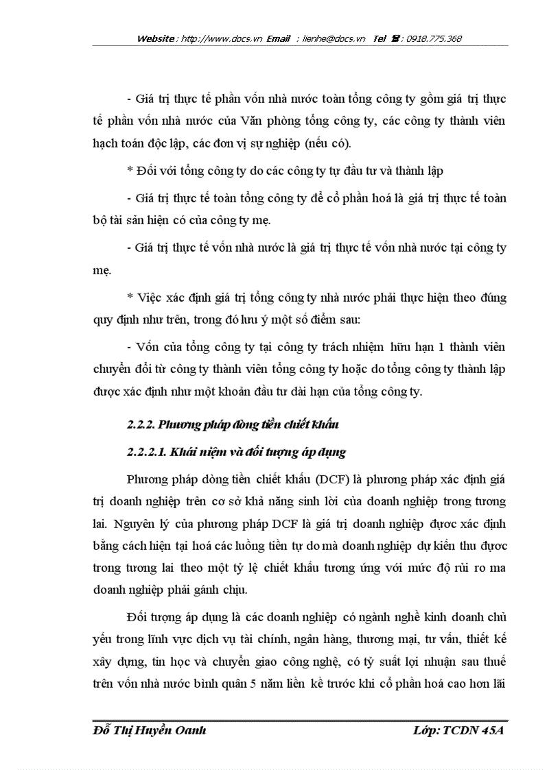 image for page Hoàn thiện phương pháp định giá doanh nghiệp trong cổ phần hoá doanh nghiệp nhà nước tại Việt Nam