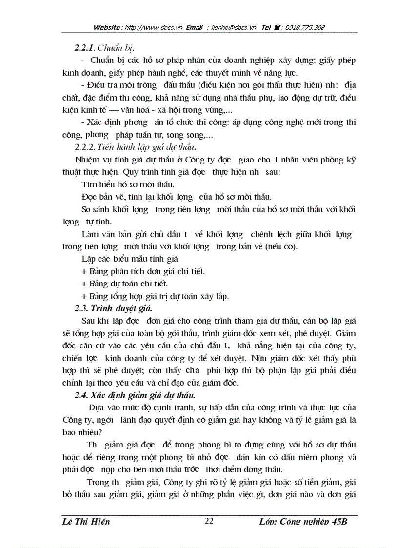 image for page Hoàn thiện công tác lập giá dự thầu xây lắp ở Công ty Liên doanh Công trình Giao thông Hữu Nghị