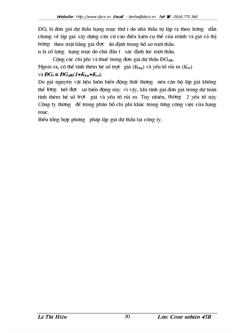 image for page Hoàn thiện công tác lập giá dự thầu xây lắp ở Công ty Liên doanh Công trình Giao thông Hữu Nghị