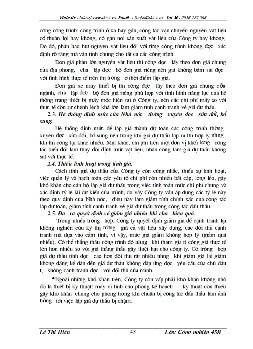 image for page Hoàn thiện công tác lập giá dự thầu xây lắp ở Công ty Liên doanh Công trình Giao thông Hữu Nghị