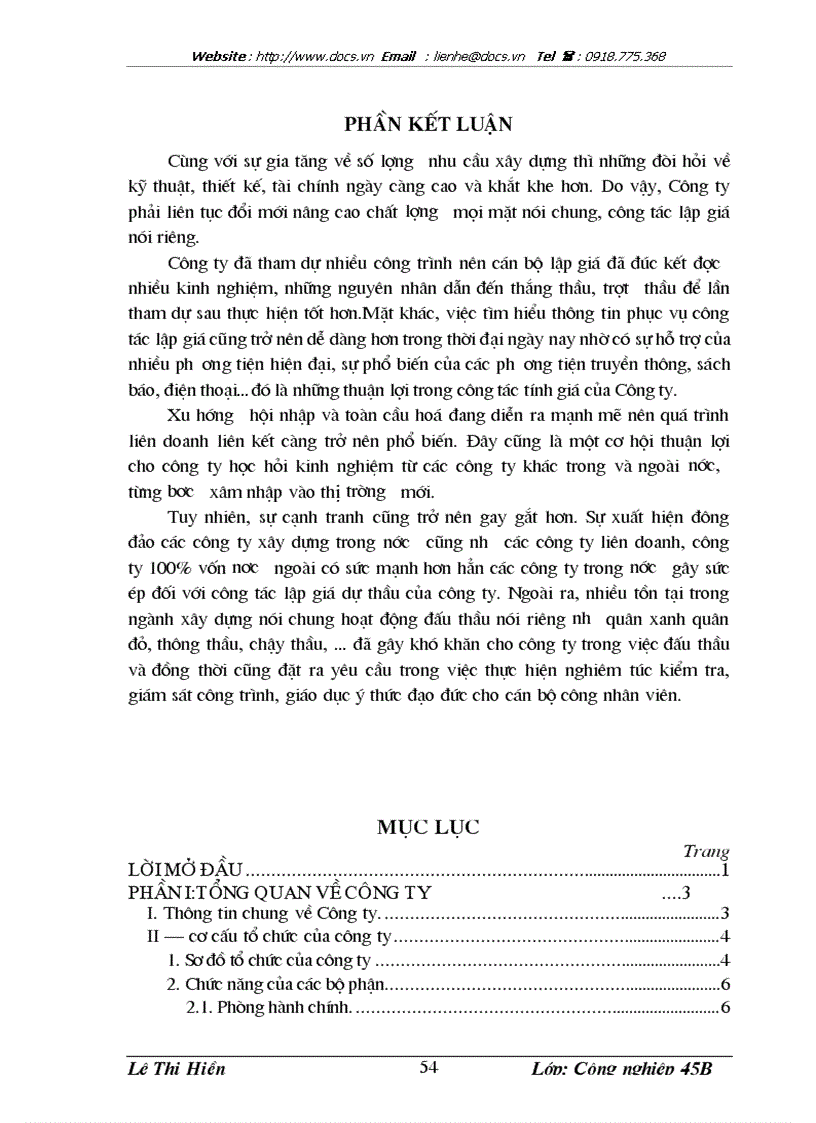 image for page Hoàn thiện công tác lập giá dự thầu xây lắp ở Công ty Liên doanh Công trình Giao thông Hữu Nghị