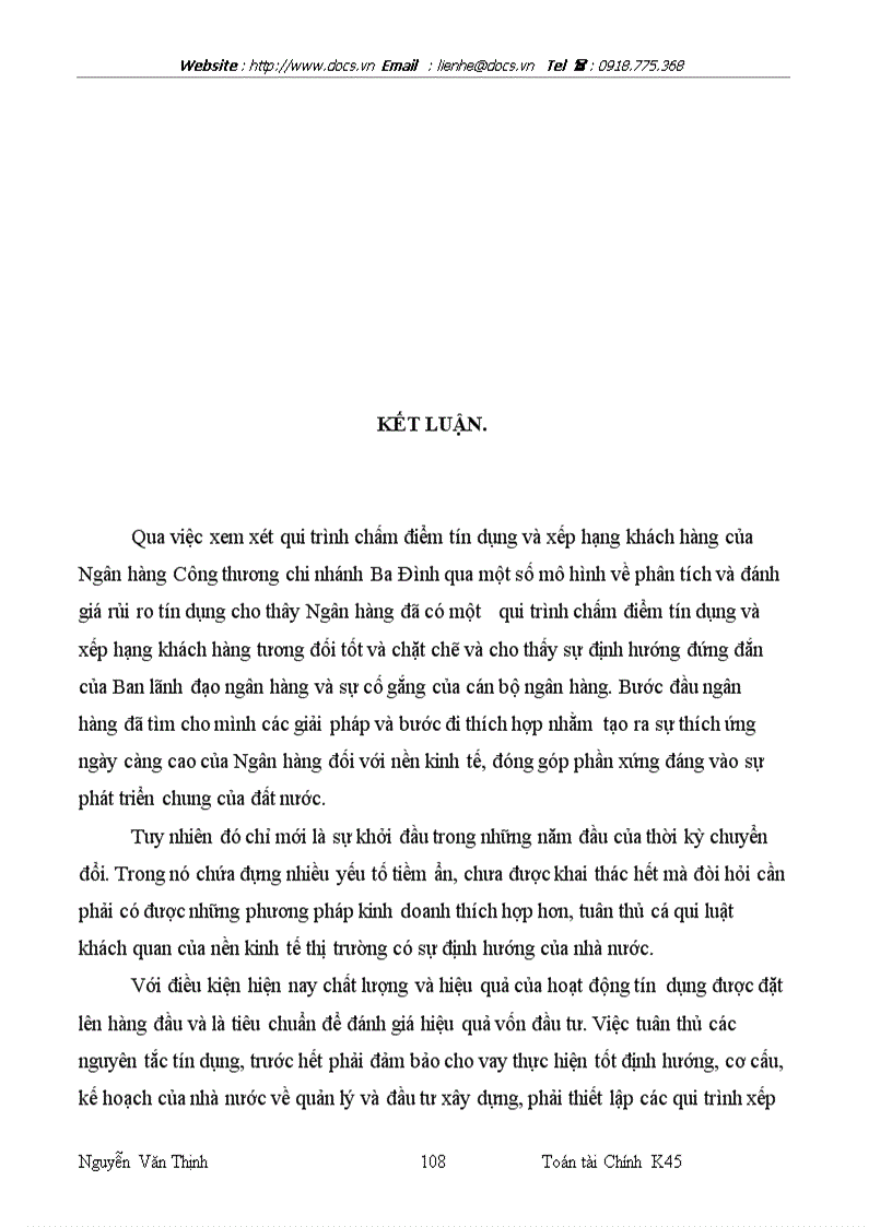 image for page Phân tích quy trình xếp hạng khách hàng của ngânhàng NHTMCP Công Thương VietinBank chi nhánh Ba Đình