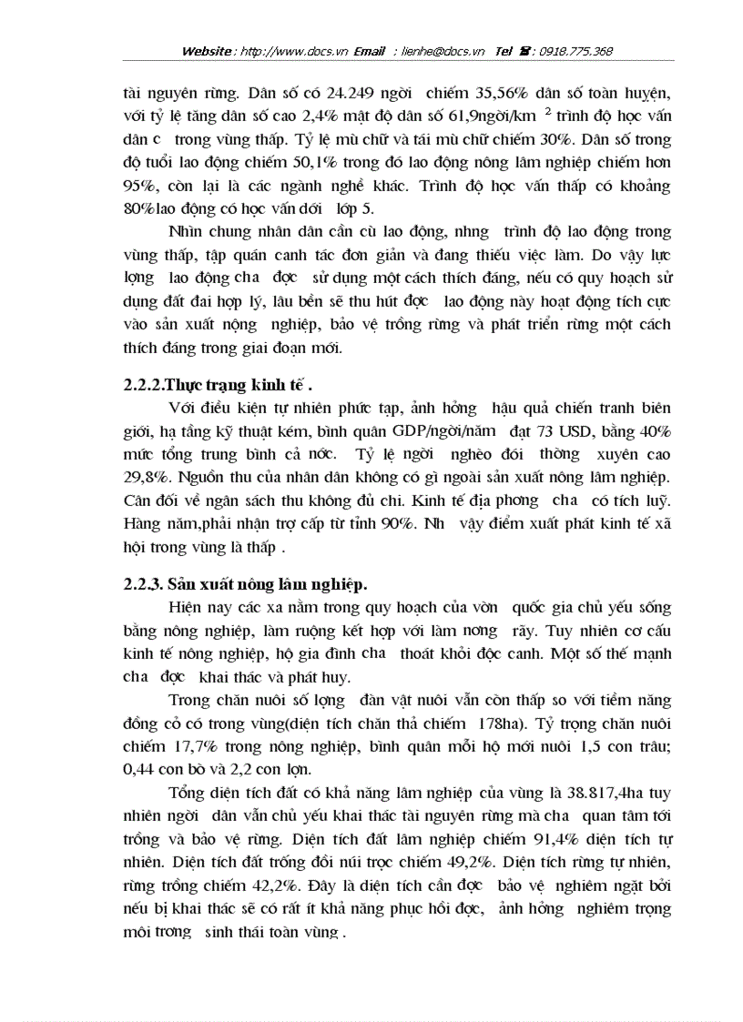 image for page Thực trạng và 1 số ý kiến về phát triển bền vững kinh tế xã hội vùng đệm vườn quốc gia Ba Bể