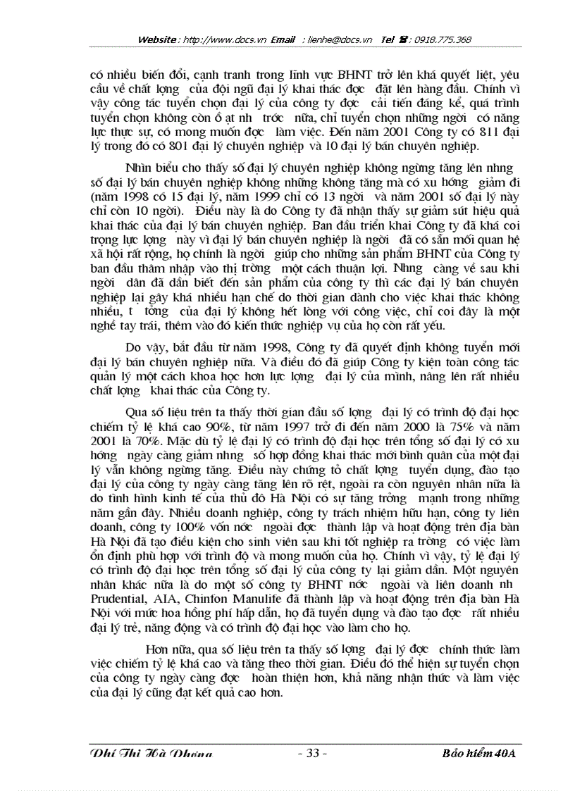 image for page Bàn về vấn đề tuyển dụng đào tạo và sử dụng đại lý bảo hiểm nhân thọ ở công ty Bảo Hiểm Nhân thọ Hà Nội